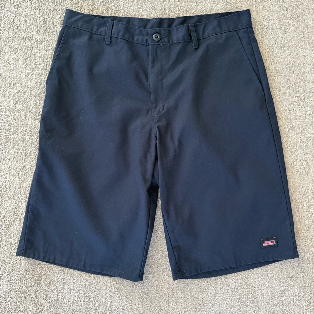 Dickies Workwear Shorts - Navy Twill Logo Patch Casual Skate - Men’s 36